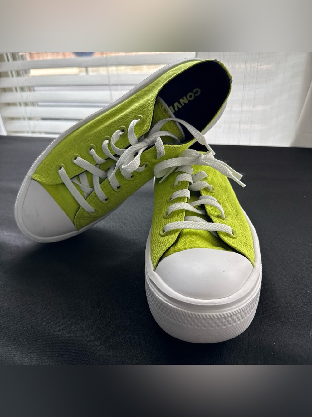 Converse Women’s Low-Top Sneakers in Neon Lime with White Accents